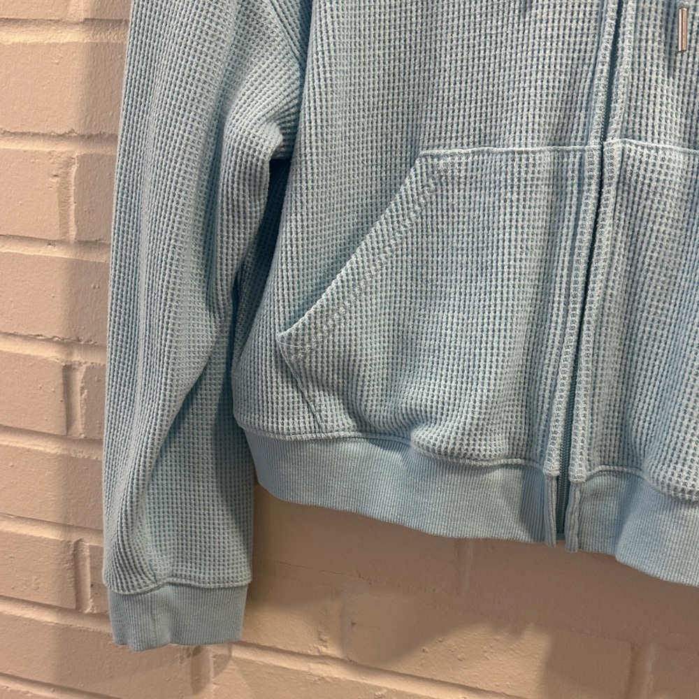 Auden Sky Blue Waffle Knit Hoodie - Picture 3 of 4
